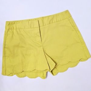 Yellow Neon Scalloped Shorts Y2K